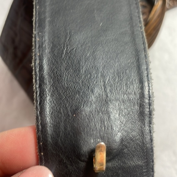 Vintage brown  Alligator and shell waist belt - Picture 6 of 7